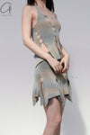 RUI segment dyeing lit low -waist short skirt RSS23KN05 dawn yellow and blue gradient